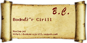 Bodnár Cirill névjegykártya